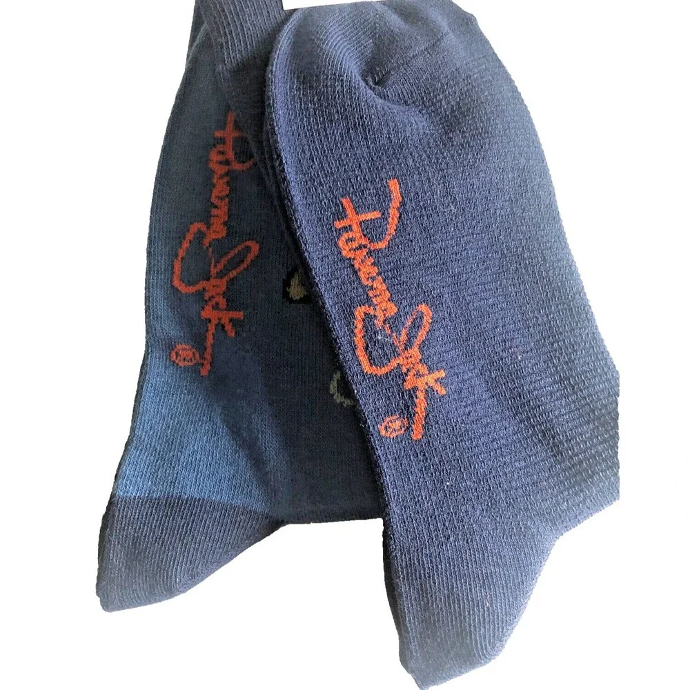 Panama Jack Big Mouth Bass Mens Socks Blue Fishing Summer 2 pair Shoe Size 8 -12